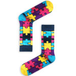 Κάλτσα Unisex με Σχέδιο Puzzle