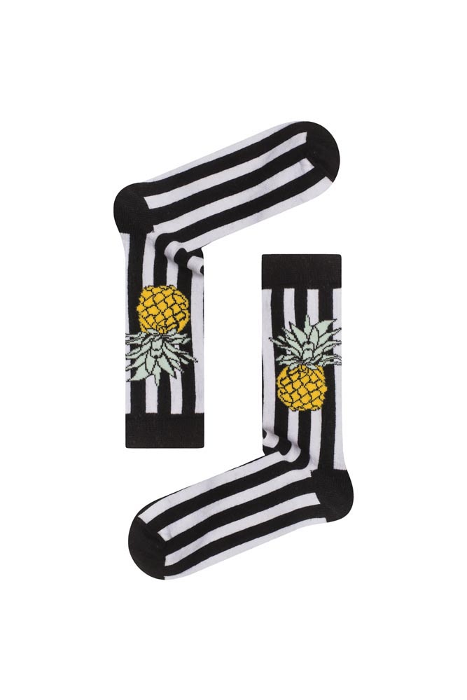 318 Κάλτσα Unisex με Σχέδιο Lines Pineapple - Image 1