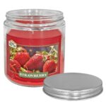 Κερί Φράουλα σε Βάζο Γυάλινο με Καπάκι 10x9,5cm, 545g Gross, 280g net Homie 57502