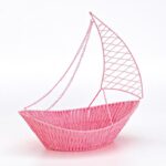 ΔΙΑΚΟΣΜΗΤΙΚΟ ΚΑΡΑΒΙ ΡΟΖ ΜΕΤΑΛΛΙΚΟ 46x26x47cm