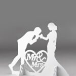 ΞΥΛΙΝΟ ΔΙΑΚΟΣΜΗΤΙΚΟ MR & MRS ΛΕΥΚΟ 55X50CM