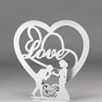 ΞΥΛΙΝΗ ΔΙΑΚΟΣΜΗΤΙΚΗ ΚΑΡΔΙΑ ΛΕΥΚΗ LOVE ΓΑΜΠΡΟΣ ΚΑΙ ΝΥΦΗ 50X20X50CM