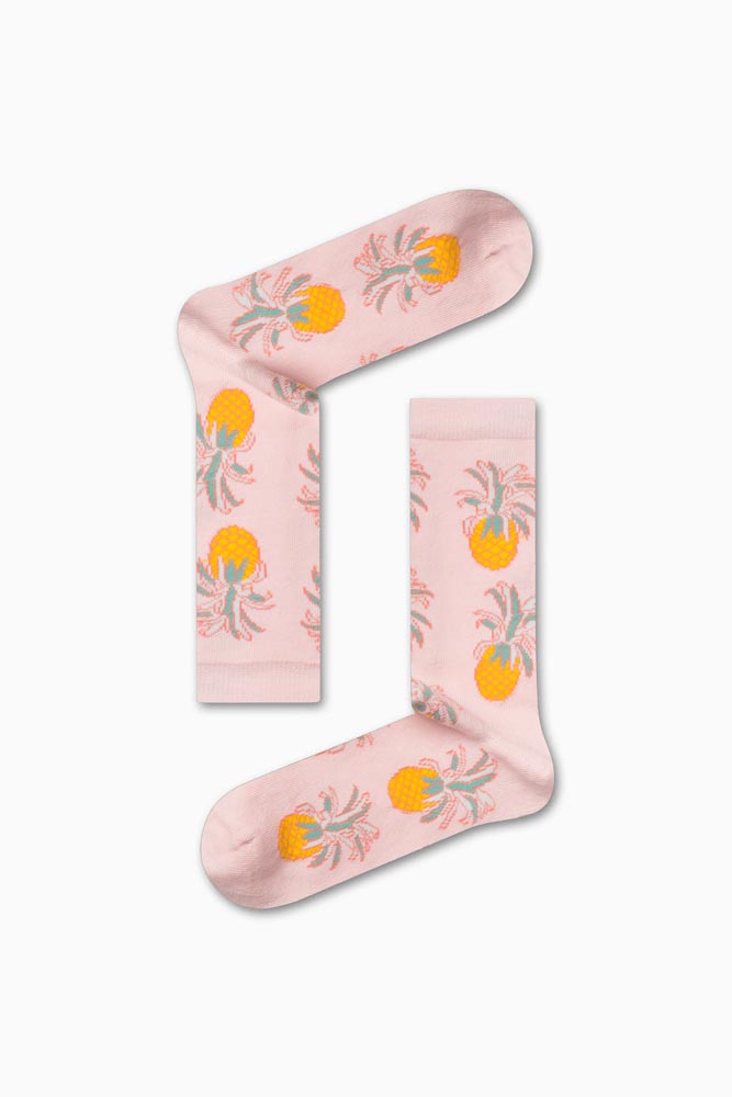 44-1 Καλτσα Unisex με Σχέδιο Pink Pineapple - Image 1
