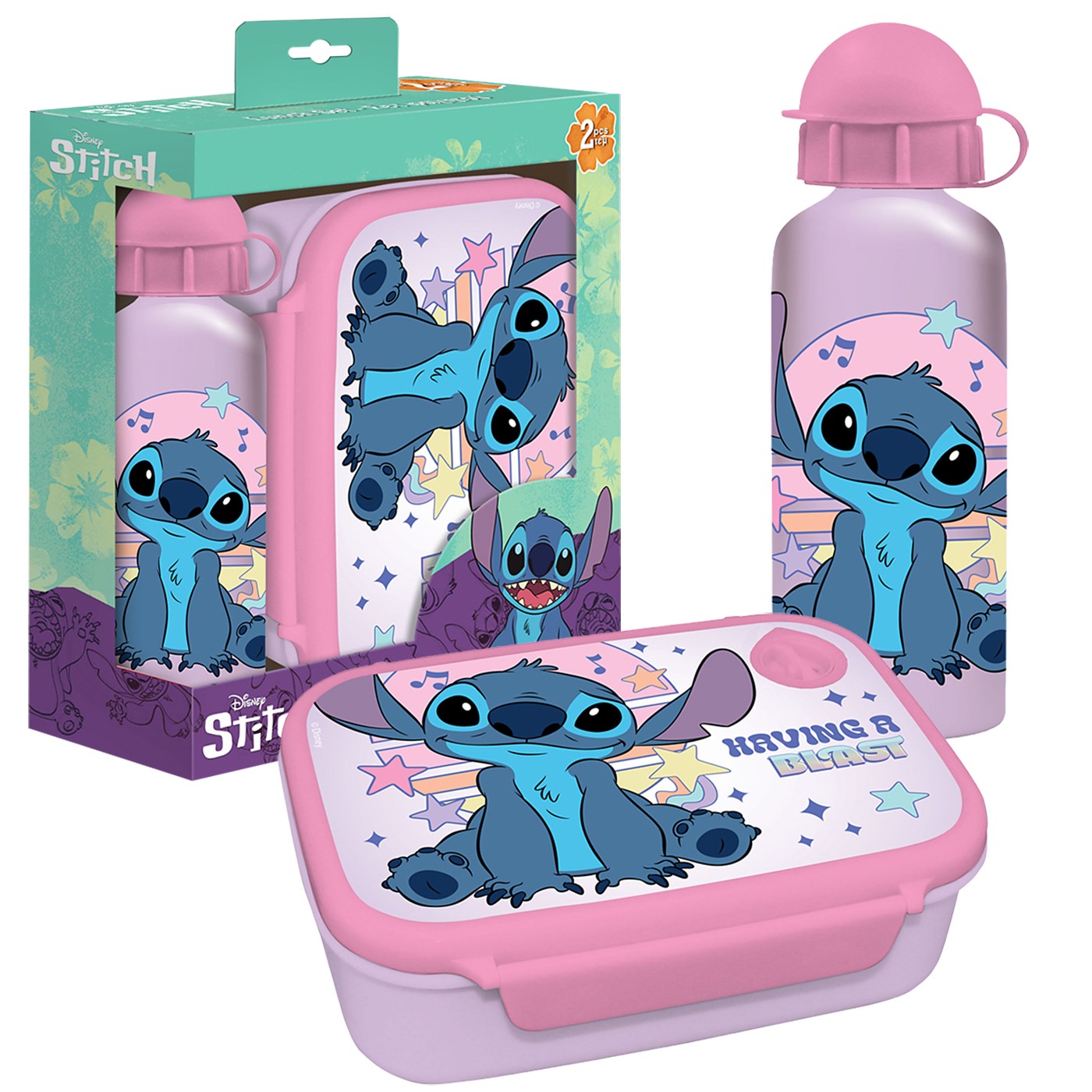 50-3554 Σετ 2 τεμ Stitch Φαγητοδοχείο 800ml & Παγούρι 500ml Φαγητοδοχείο 800ml, Παγούρι με Καλαμάκι 500ml Stitch 00056109 - Image 1