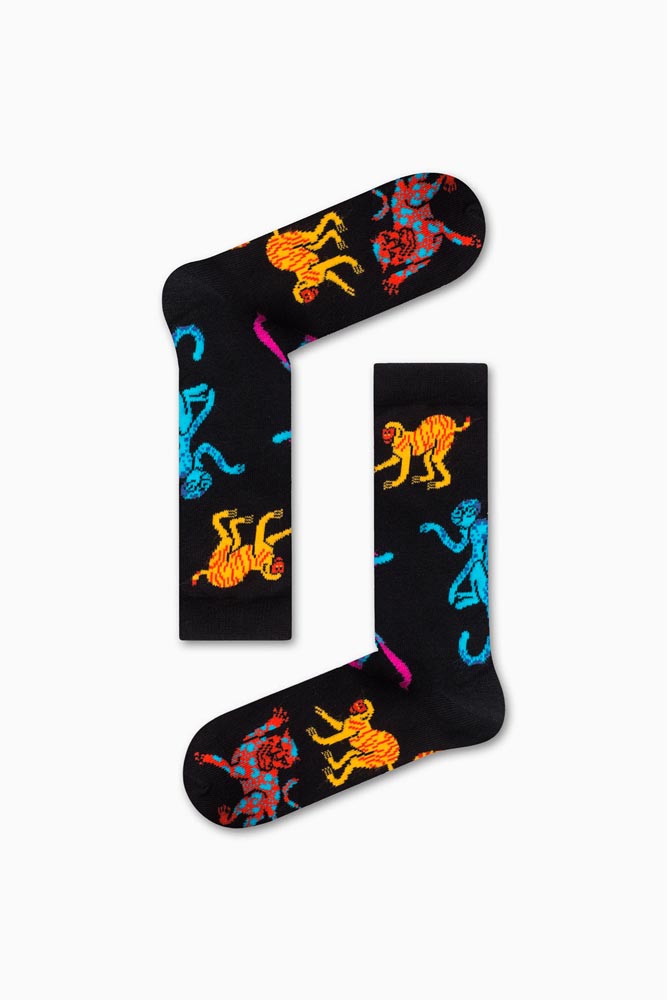 57-1 Καλτσα Unisex με Σχέδιο Monkeys - Image 1