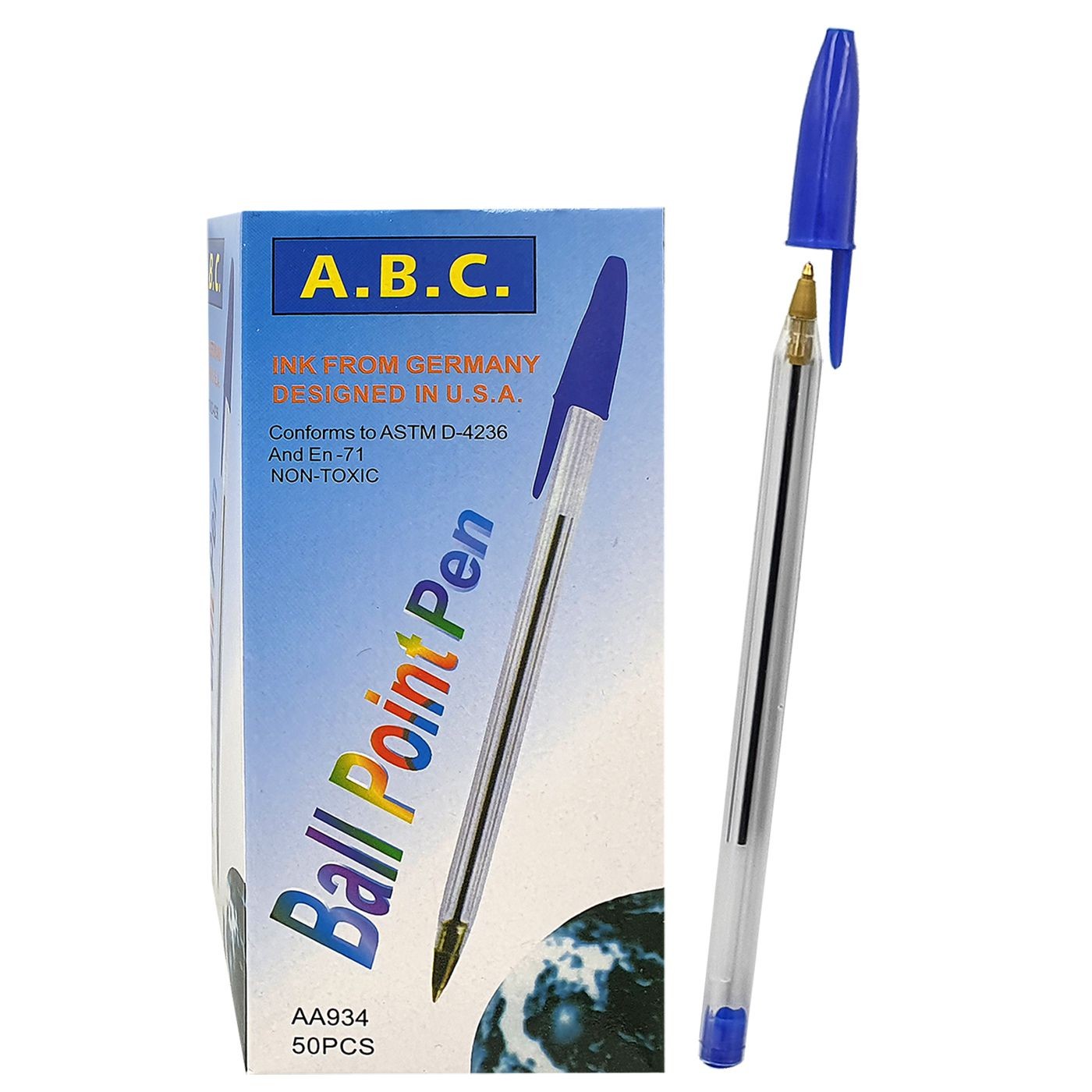 60-15 Στυλό Κλασσικό Διάφανο Ballpoint Μπλε 1mm JustNote 8035 - Image 1