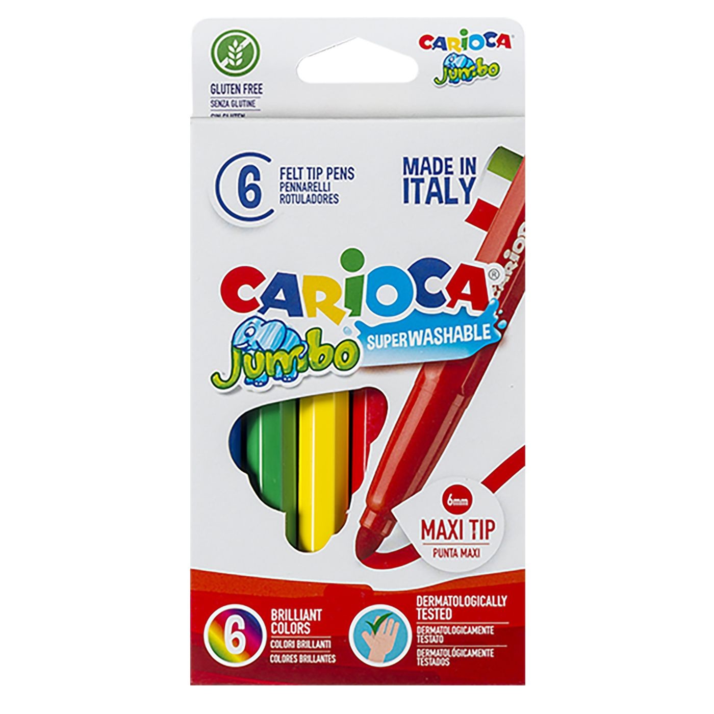 60-193 Μαρκαδόροι Carioca Jumbo 6mm σετ=6 Χρώματα Carioca 40568 - Image 1
