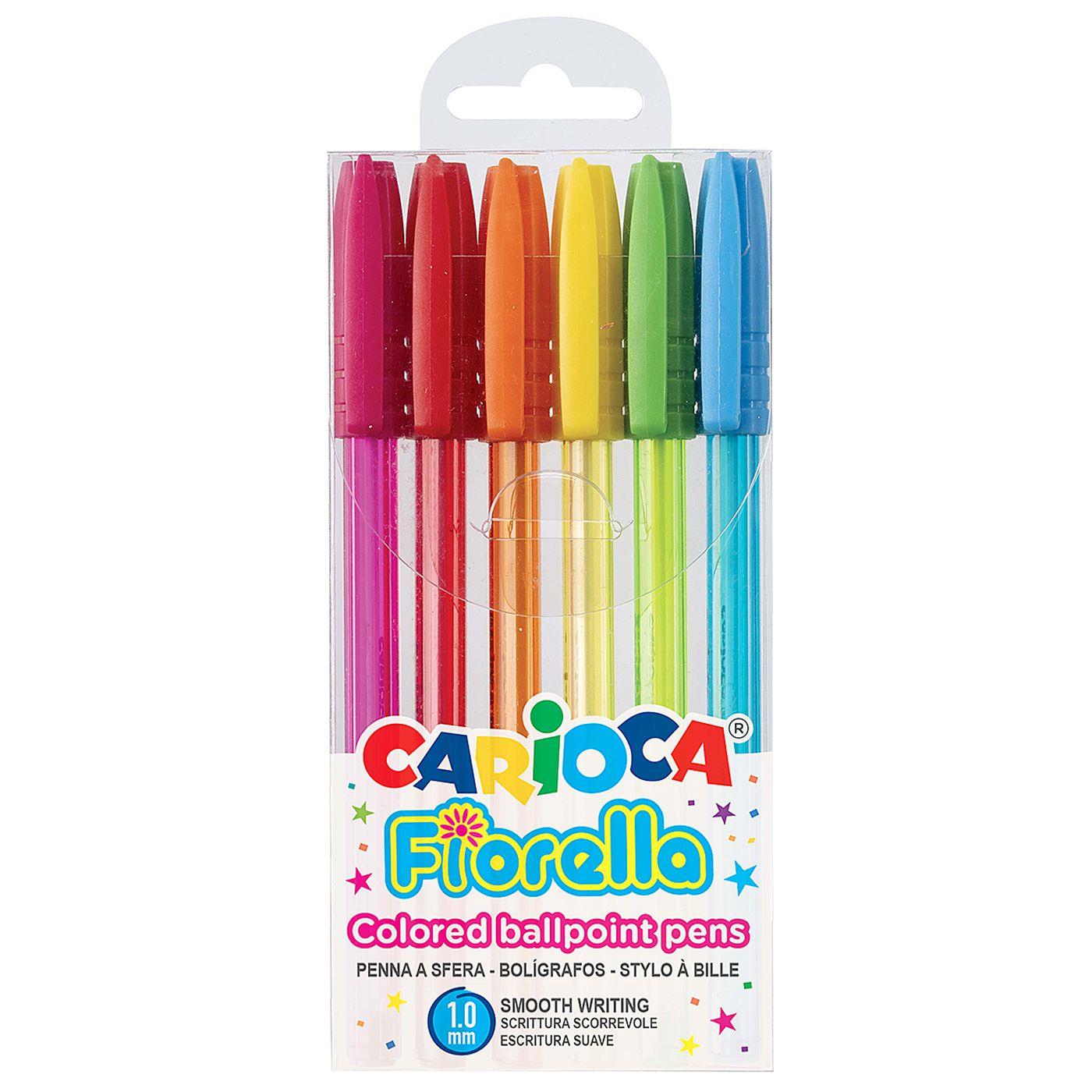 60-702 Στυλό Carioca Fiorella 6 Χρώματα Ballpoint 1.0mm Carioca 42774 - Image 1
