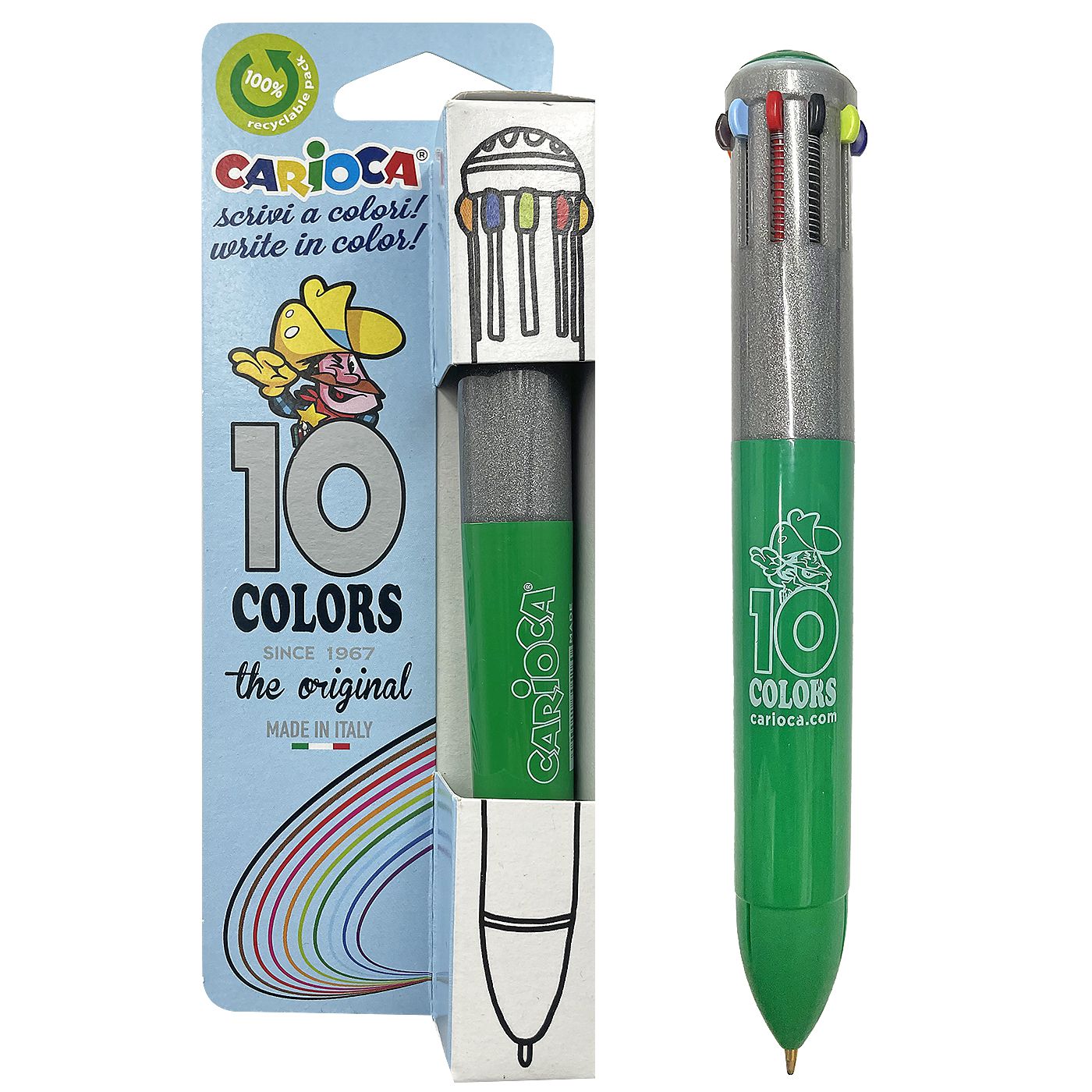 60-727 Στυλό 10 Χρωμάτων Carioca Ballpoint 1.0mm Carioca 41501 - Image 1