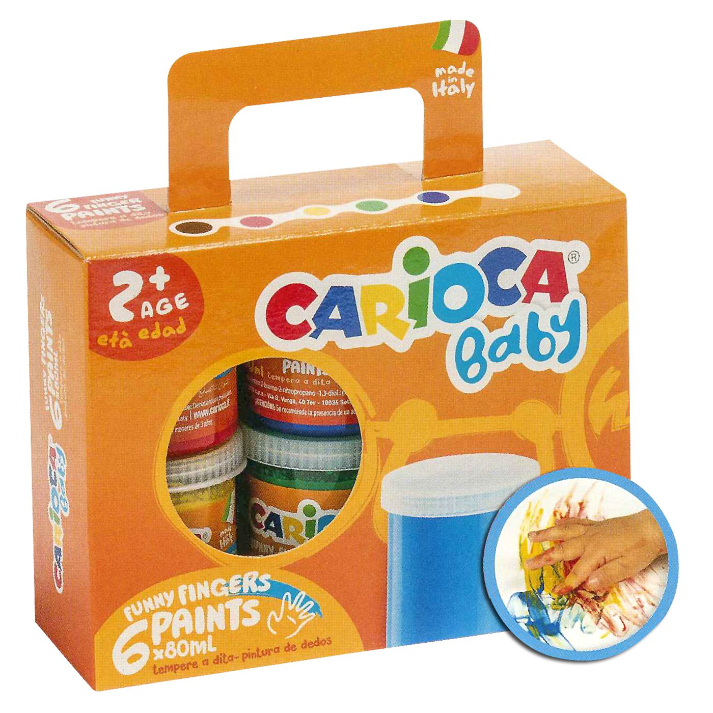 60-88 Δακτυλομπογιά Carioca 6 Χρώματα 6x80mL Carioca KO032 - Image 1