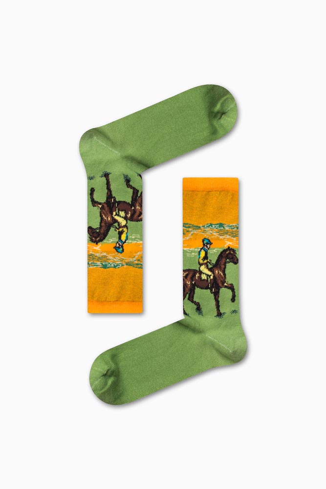 60 Καλτσα Unisex με Σχέδιο Man on the Horse - Image 1