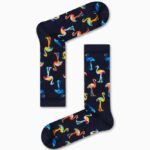 Καλτσα Unisex με Σχέδιο Dark Blue Flamingo