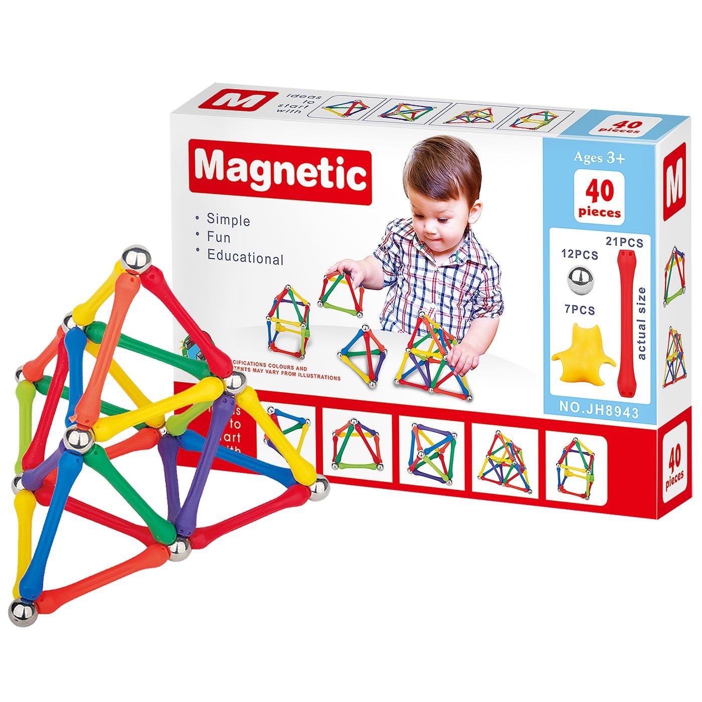 75-429 Μαγνητικές Κατασκευές 40 τεμ 22x15x4cm ToyMarkt 95449 - Image 1