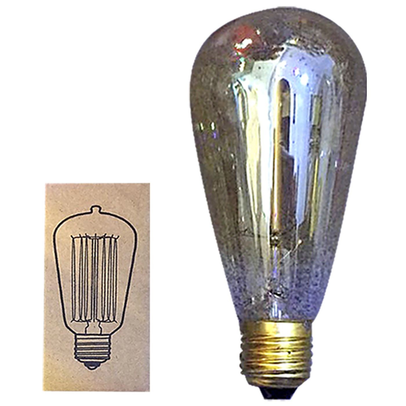 88-410 Λάμπα Ντεκόρ Edison Vintage St64 e27 40w 230v Θερμός Φωτισμός 180o Homie 108430 - Image 1