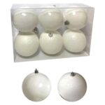 Μπάλες Λευκές πακ=6τεμ φ8 ø8cm Xmasfest 1131329 - Image 2