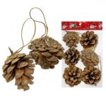 Κουκουνάρια Κρεμαστά πακ=6τεμ 4cm Xmasfest 1131935