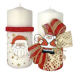 Κερί Κορμός Άγιος Λευκό Τούλι Αστέρι 12x5cm Xmasfest 1132368