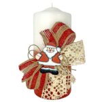 Κερί Κορμός Άγιος Λευκό Τούλι Αστέρι 12x5cm Xmasfest 1132368 - Image 2