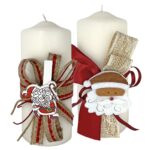 Κερί Κορμός Λευκό 3 Σχέδια Άγιος 12x5cm Xmasfest 1132369