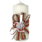 Κερί Κορμός Λευκό 3 Σχέδια Άγιος 12x5cm Xmasfest 1132369 - Image 2