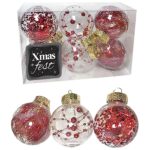 Μπάλες με Γέμιση Ντεκόρ πακ=6τεμ φ6 Φ6cm Xmasfest 1132543