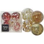 Μπάλες με Γέμιση Ντεκόρ πακ=4τεμ φ10 ø10cm Xmasfest 1132545