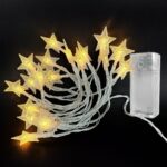 20 Λαμπάκια LED Μπαταρίας Αστέρια Λευκό Θερμό με Controller IP20 2,3m Xmasfest 1132583