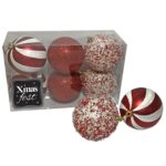 Μπάλες 3 Σχέδια Κόκκινο πακ=6τεμ φ7cm ø7cm Xmasfest 1132848