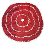Ποδιά Δέντρου Κόκκινη με Φούντες ø120cm Xmasfest 1133206