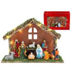 Φάτνη Ξύλινη με Παράθυρο και led 30x20x10cm Xmasfest 1133464