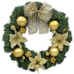 Στεφάνι Merry Christmas Στολισμένο Χρυσό ø40cm Xmasfest 1133521