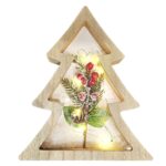 Δέντρο Ξύλινο με γκι και 10led 28x21,5x4,5cm Xmasfest 1133540