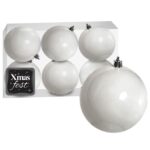 Μπάλες Λευκές πακ=6τεμ φ10 ø10cm Xmasfest 1133549
