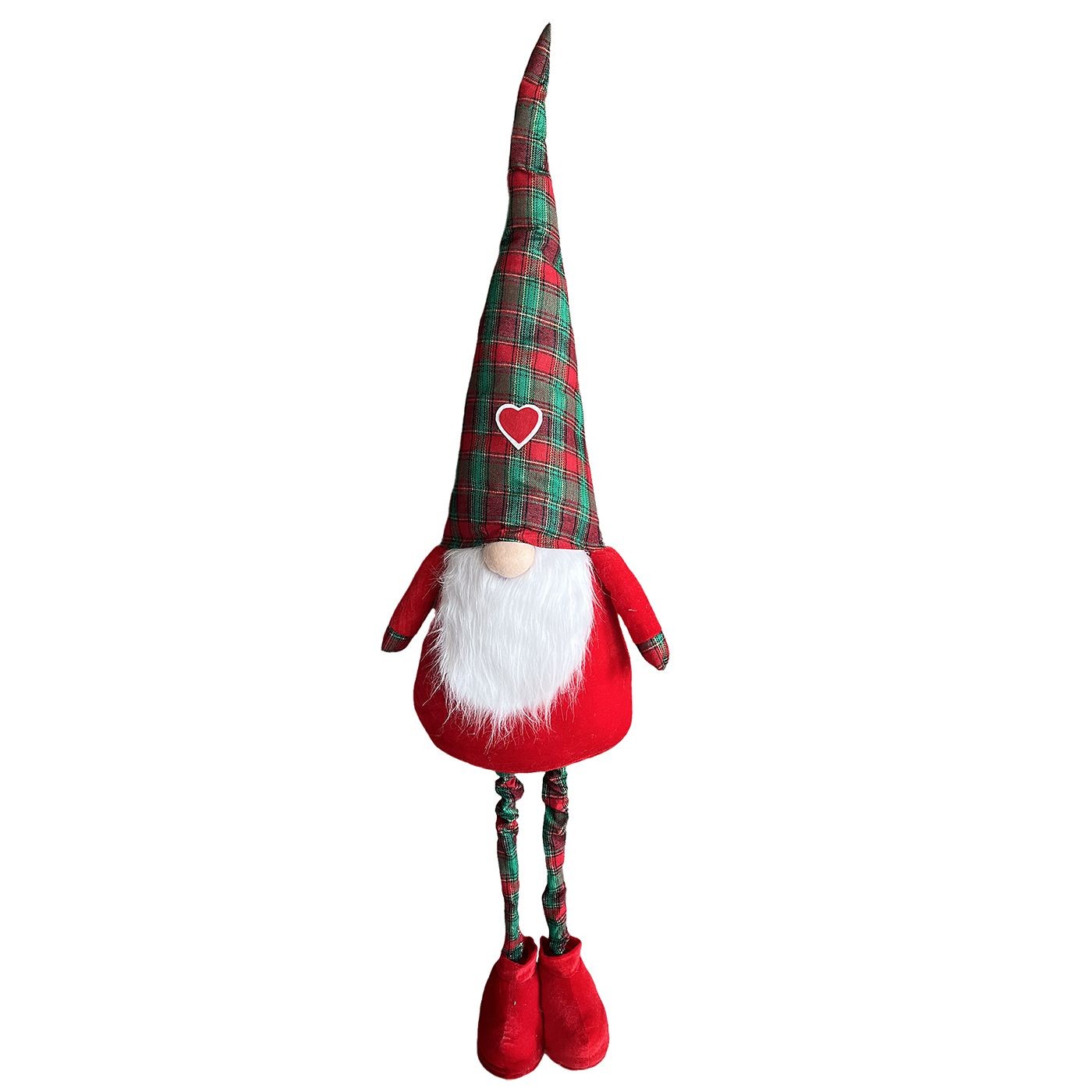 93-3581 Άγιος Νάνος Γίγας με Σκούφο Καρό 190cm Xmasfest 1133601 - Image 1
