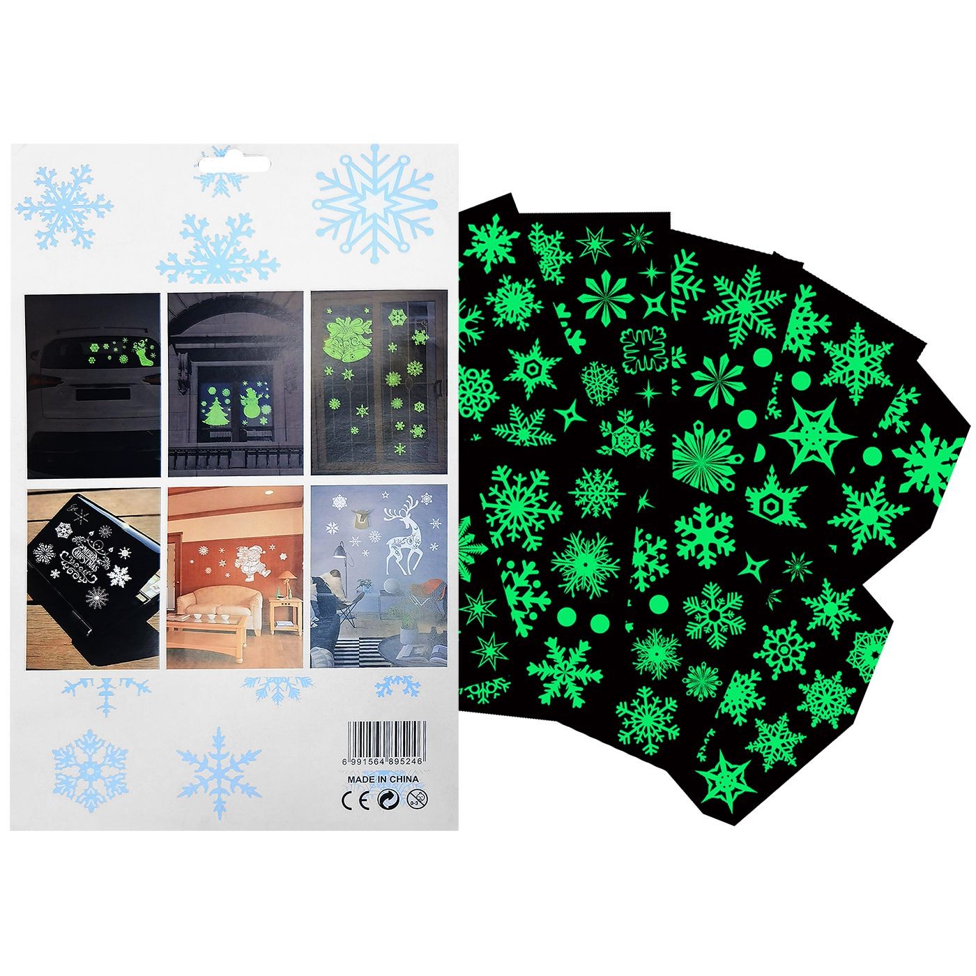 93-3585 Αυτοκόλλητα Xmas Φωσφόριζε 32x20cm Xmasfest 1133605 - Image 1