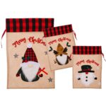 Σάκος Χριστουγέννων Λινάτσα Καρώ 57x38cm Xmasfest 1133623