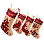 Μπότα Χριστουγέννων Καρώ Κόκκινη 48x28cm Xmasfest 1133640