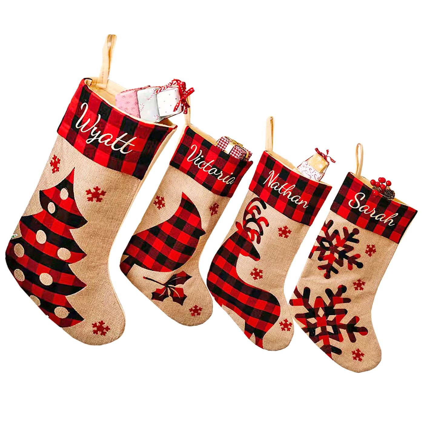 93-3620 Μπότα Χριστουγέννων Καρώ Κόκκινη 48x28cm Xmasfest 1133640 - Image 1