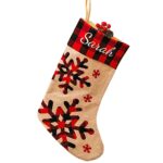 Μπότα Χριστουγέννων Καρώ Κόκκινη 48x28cm Xmasfest 1133640 - Image 2