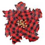 Λουλούδι Υφασμάτινο Καρώ ø23cm Xmasfest 1133657 - Image 2