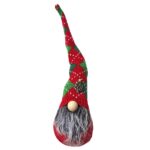 Άγιος Gnome Πράσινο-Κόκκινο Σκούφο 38cm Xmasfest 1133671