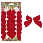 Φιόγκοι Κόκκινοι σετ=12τεμ 5,5x6cm Xmasfest 113390