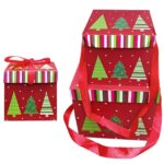 Κουτιά Χάρτινα Xmas με Δέντρα σετ=3 τεμ 10x10x10cm 15x15x15cm 20x20x20cm Xmasfest 1133754
