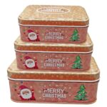 Κουτιά Μεταλλικά Xmas Ορθογώνια σετ=3 τεμ 18x13x6cm 14x10x5cm 12x9x4,5cm Xmasfest 1133816 - Image 2
