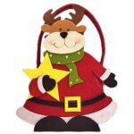 Καλάθι Τσόχινο Τάρανδος με Άστρο 16x15x6cm Xmasfest 1133836