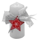 Κερί Κολώνα με Αστέρι & Φιόγκο 12x5cm Xmasfest 1133850