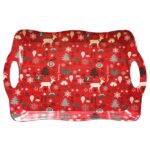 Δίσκος Πλαστικός Ορθογώνιος Merry Christmas με Μπάλες 38x26cm Xmasfest 1133871