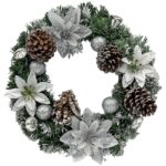 Στεφάνι με Λευκό Στολισμό ø40cm Xmasfest 1133883