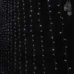 100 Λαμπάκια LED Λευκό Ψυχρό Κουρτίνα με Επέκταση & Προγράμματα IP44 90x80cm (δεν Περιέχεται ο Μετασχηματιστής) Xmasfest 1133887
