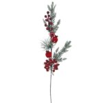 Κλαδί με 2 Ρόδια & γκι 72cm Xmasfest 1133900